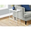 Monarch Specialties Accent Table, Side, End, Narrow, Small, 2 Tier, Living Room, Bedroom, White Laminate, White Metal I 2079